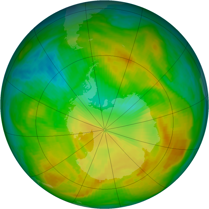 Antarctic ozone map for 23 November 1980